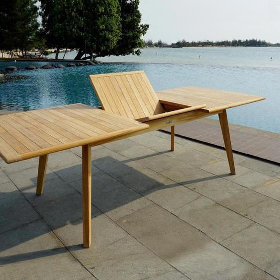 Table de jardin Bali en teck avec rallonge