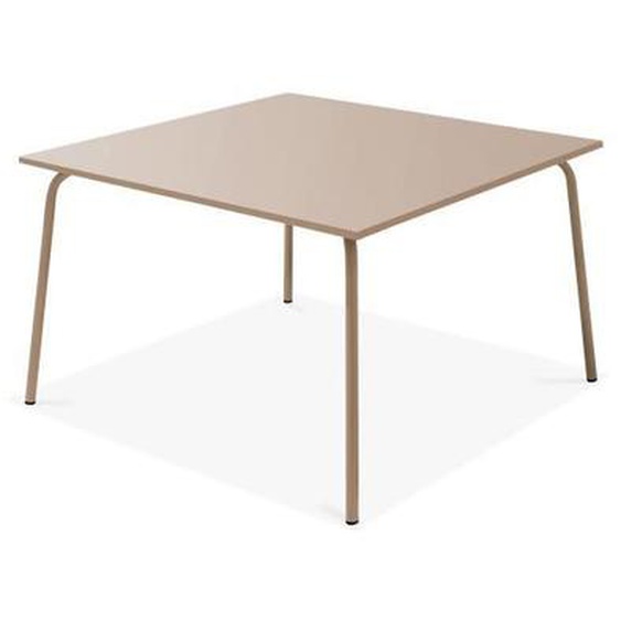 Table de jardin carrée en acier taupe