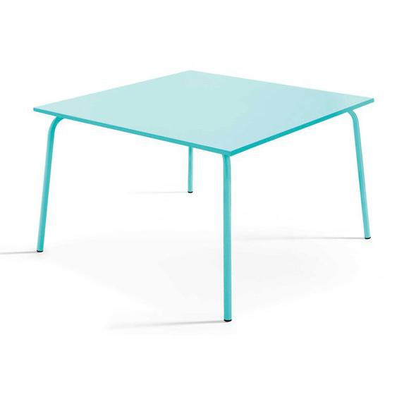 Table de jardin carrée en acier turquoise 120 cm Palavas Oviala