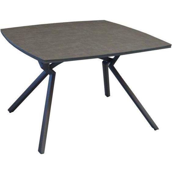Table de jardin carrée en aluminium plateau HPL Loane Gris