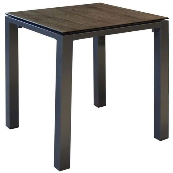 Table de jardin carrée en aluminium plateau HPL Stoneo