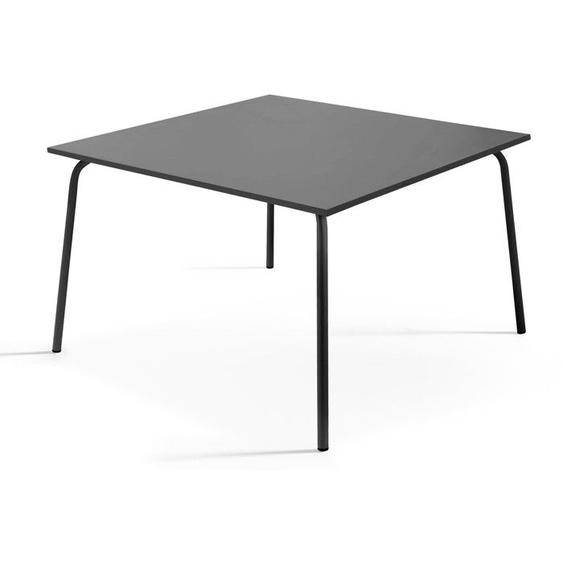Table de jardin carrée en métal anthracite