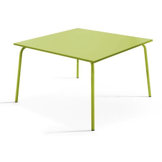 Table de jardin carrée en métal vert