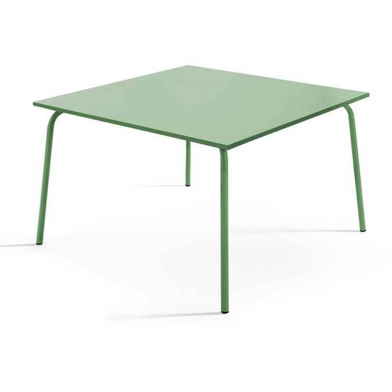 Table de jardin carrée en métal vert cactus