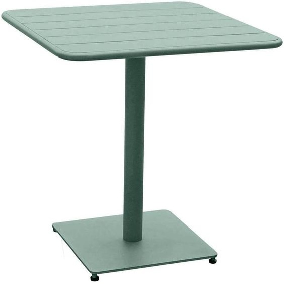 Table de jardin carrée PHUKET Vert olive 2 places - Acier traité époxy, Traitement antirouille renforcé Hespéride