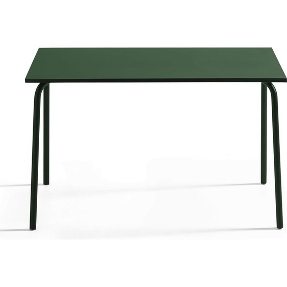 Table de jardin en acier 120 x 70 cm vert forêt - Oviala Palavas