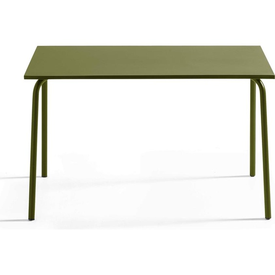 Table de jardin en acier 120 x 70 cm vert kaki - Oviala Palavas