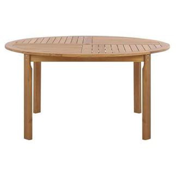 Table de jardin en bois acacia clair - BELIANI - TOLVE - Rond - Extérieur - 4 personnes