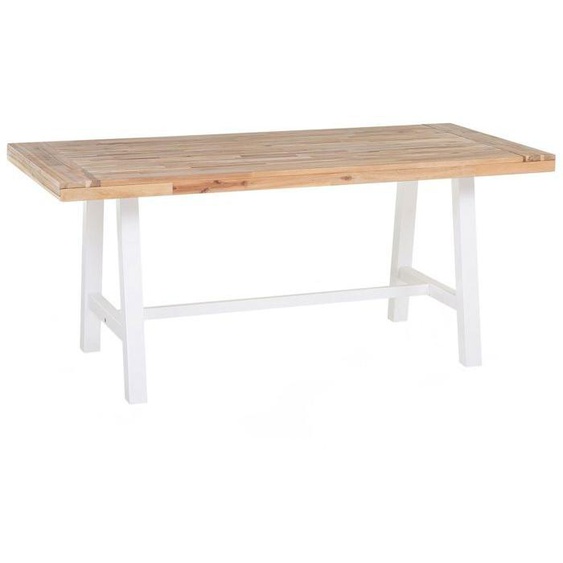 Table de jardin en bois dacacia et pieds blancs 170 x 80 cm SCANIA