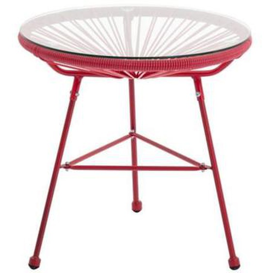 Table de jardin en fils de résine tressés - Terracotta - ALIOS III de MYLIA