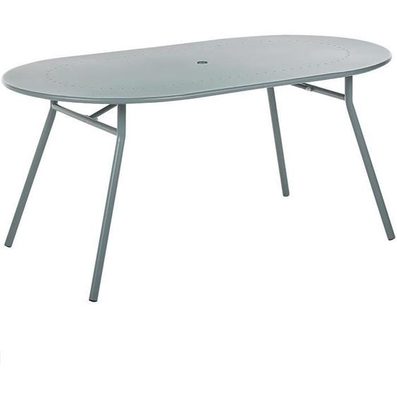 Table de jardin en métal 160 x 90 cm bleu clair CALVI