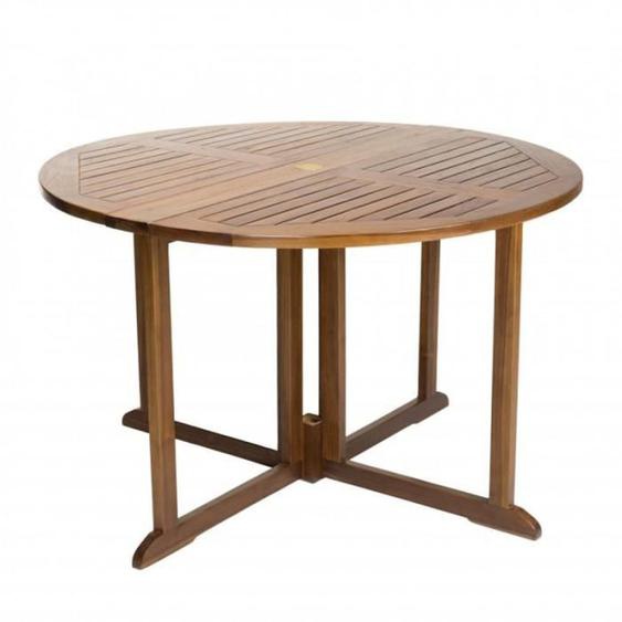 Table de Jardin - PARIS PRIX - Troxi - Teck Huilé - 120 cm - Pliable - 4 personnes