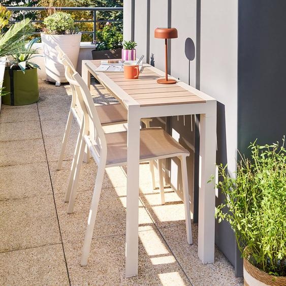 Table de jardin EVASION Beige Lin 2 places - Aluminium traité époxy Hespéride