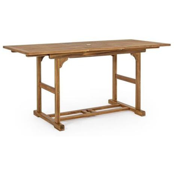 Table de jardin extensible - INES - Acacia huilé - 120/160 cm - Rectangulaire - 6 personnes