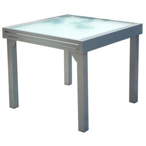 MOLVINA - table salon de jardin extensible 4 à 8 personnes en aluminium gris clair