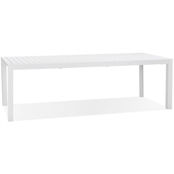 Table de jardin extensible SAMUI en aluminium blanc mat - 180(240)x100 cm