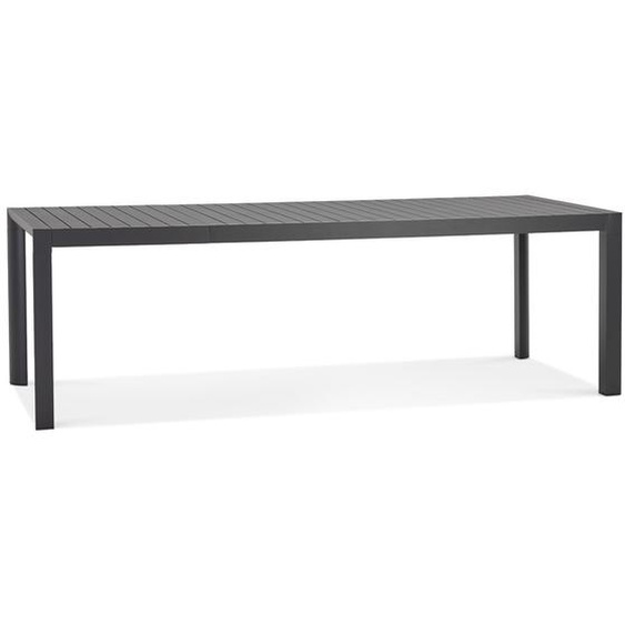 Table de jardin extensible SAMUI en aluminium gris foncé - 180(240)x100 cm