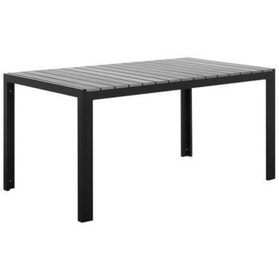 Table de jardin grise en aluminium - BELIANI - COMO - Rectangulaire - 4 personnes