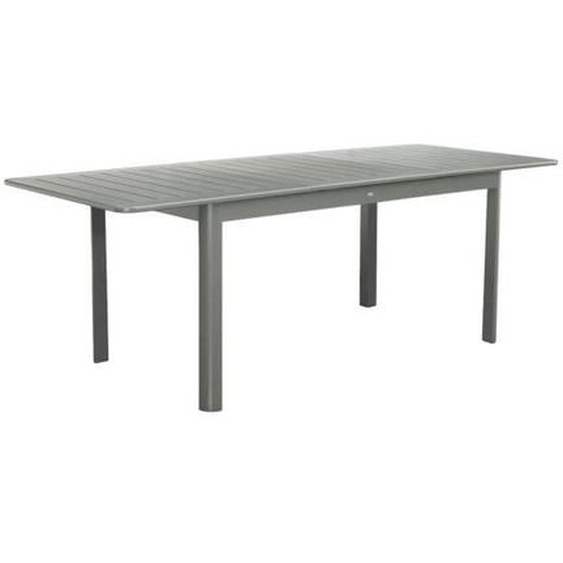 Table de jardin kaki SEATTLE extensible aluminium. 6 places. 155 / 218.5 x 89 x 75 cm