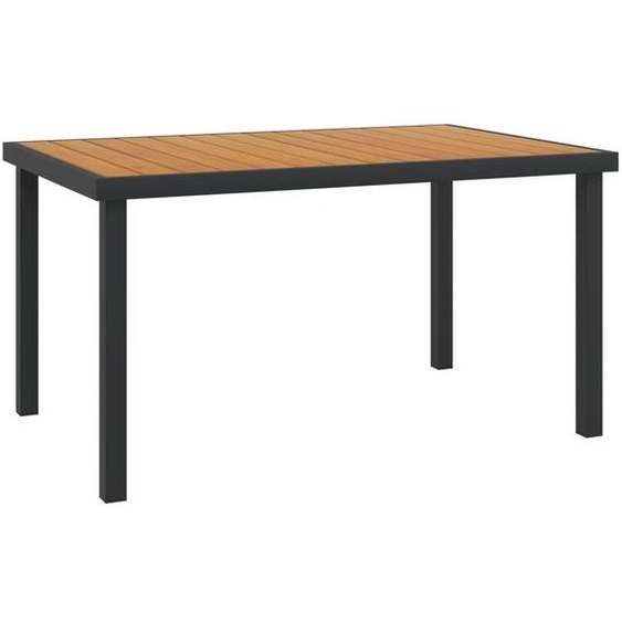 Table de jardin Marron 140x90x74 cm Aluminium et WPC