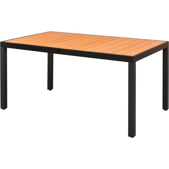 Table de jardin Marron 150 x 90 x 74 cm Aluminium et WPC