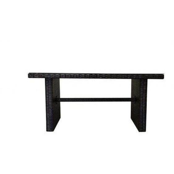 Table de jardin - Marron - Technorattan - 140 x 70 cm - Résistant aux intempéries - Design moderne