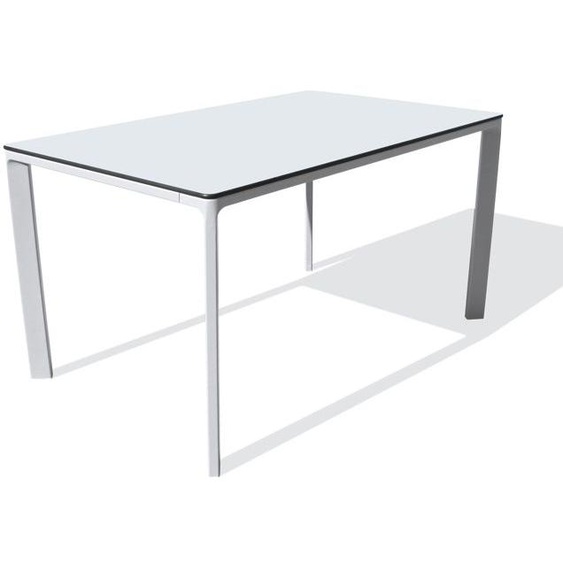 Table de jardin MEET (160x90 cm) en aluminium laqué et peinture Epoxy - BLANC