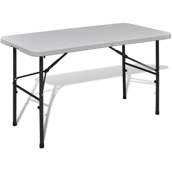 Table de jardin pliable 122 cm blanche en HDPE