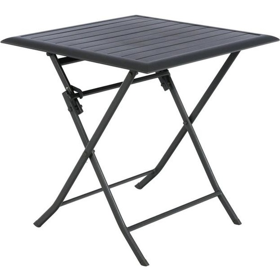 Table de jardin pliante carrée AZUA Graphite 2 places - Aluminium traité époxy Hespéride