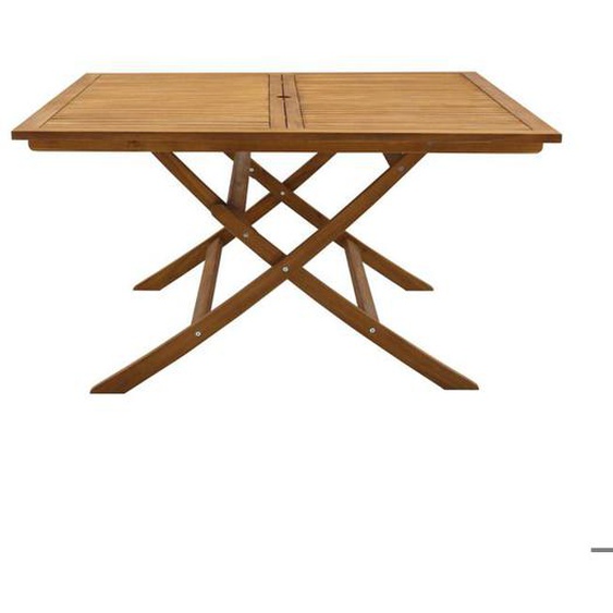Table de jardin pliante carrée en bois massif L140 cm SANTIAGO