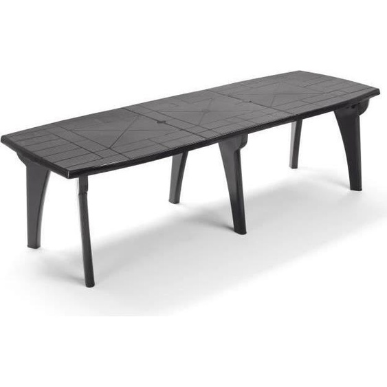 Table de jardin pliante Lipari 2 - 8 a 10 places - Gris anthracite - Polypropylene