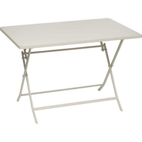 Table de jardin pliante rectangulaire GREENSBORO Argile 4 places - Acier traité époxy, Traitement antirouille renforcé Hespéride