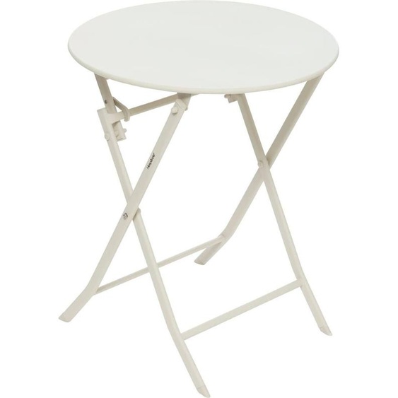 Table de jardin pliante ronde GREENSBORO Argile 2 places - Acier traité époxy, Traitement antirouille renforcé Hespéride