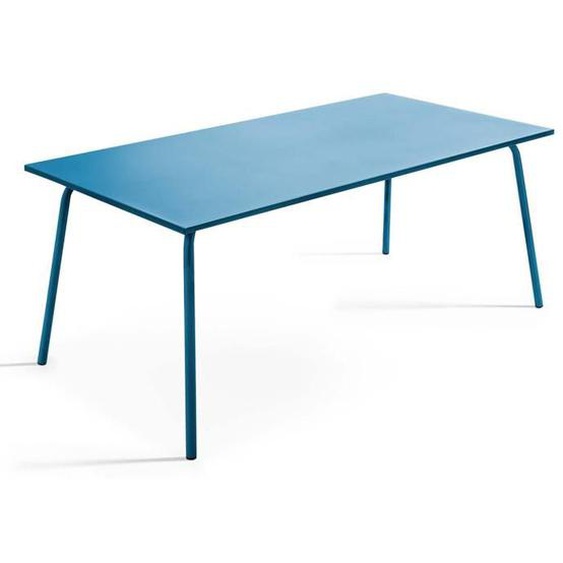Table de jardin ractangulaire en métal bleu pacific Palavas Oviala