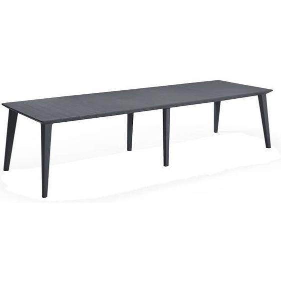 Table de jardin - Rectangulaire - Coloris : gris graphite - En résine - 8 à 12 personnes - LIMA - Allibert by KETER