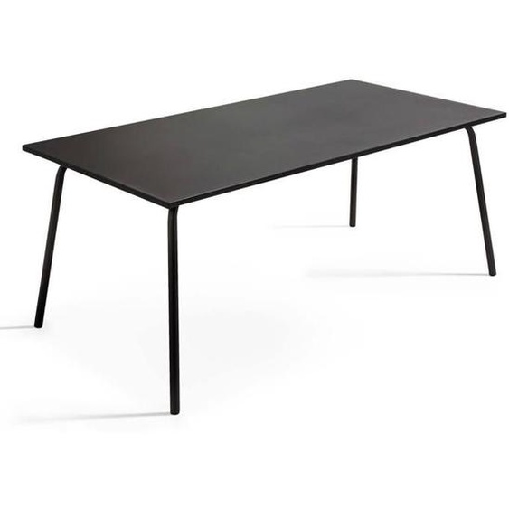 Table de jardin rectangulaire en acier noir Palavas Oviala
