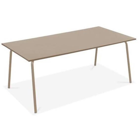 Table de jardin rectangulaire en acier taupe
