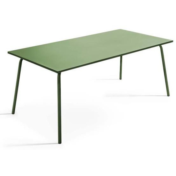 Table de jardin rectangulaire en métal vert cactus
