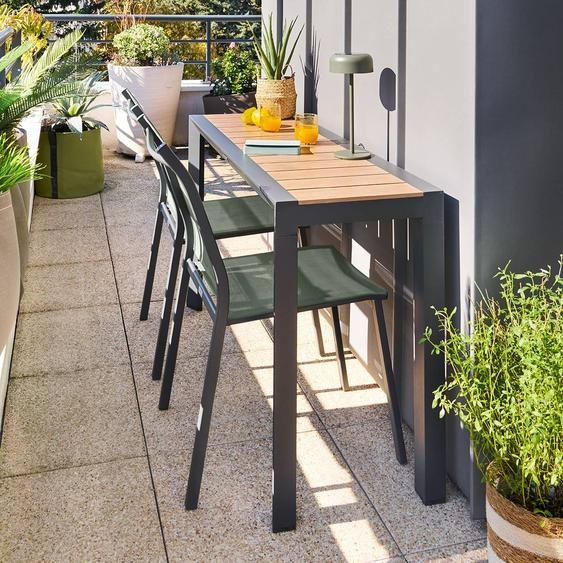 Table de jardin rectangulaire EVASION Honey / Graphite 2 places - Aluminium traité époxy Hespéride