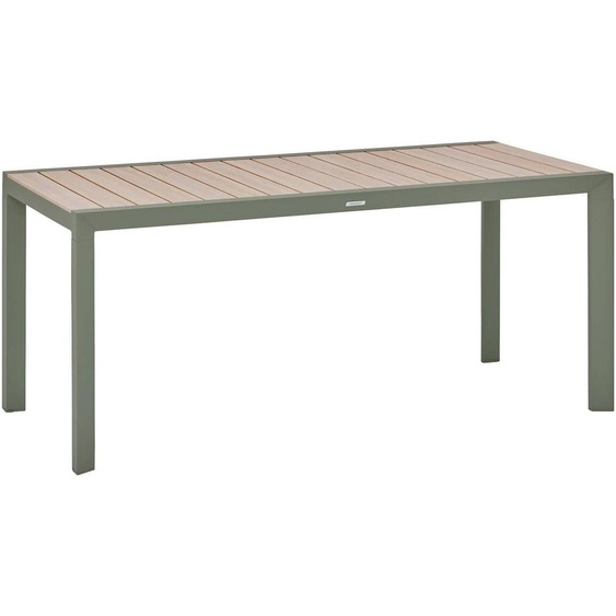 Table de jardin rectangulaire EVASION Lin / Vert laurier 6 places - Aluminium traité époxy Hespéride