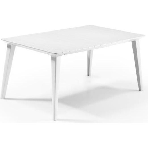 Table de jardin rectangulaire résine, 6 personnes, 157x98x74 cm, blanc, LIMA, Allibert by KETER