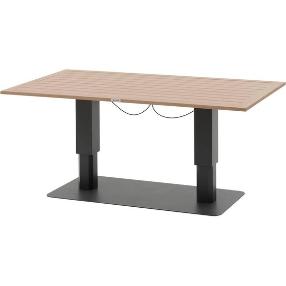 Table de jardin relevable rectangulaire SALIMIA Graphite   Honey 150 x 80 69 cm - Aluminium traité époxy Hespéride
