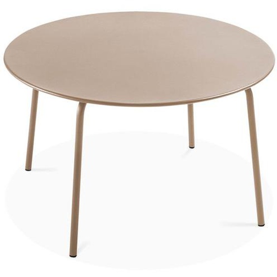 Table de jardin ronde en acier taupe  Palavas Oviala