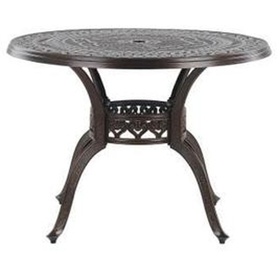 Table de jardin ronde en aluminium marron foncé - Beliani Salento