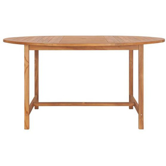 Table de jardin ronde en bois - Brun - 150 x 76 cm