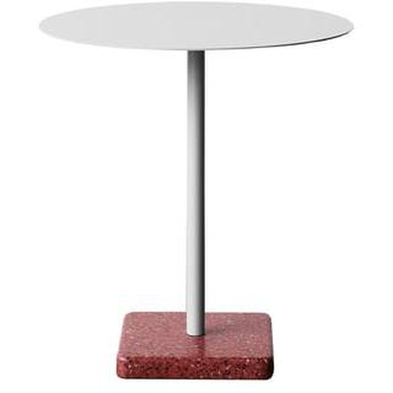 Table de jardin Terrazzo  - gris clair - Terrazzo rouge - rond Ø 70 cm