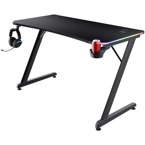 Table de jeu avec éclairage LED, 120x60 cm, noire, éclairage RGB