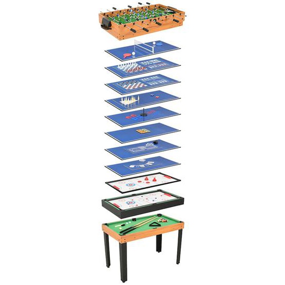Table de jeu multiple 15 en 1 121x61x82 cm Érable