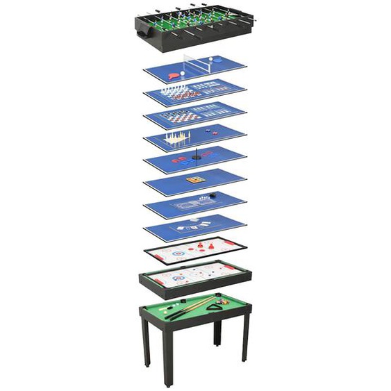 Table de jeu multiple 15 en 1 121x61x82 cm Noir