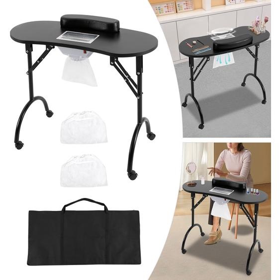 Table de manucure avec aspiration, table à ongles pliable, aspect généreux Table de manucure portable